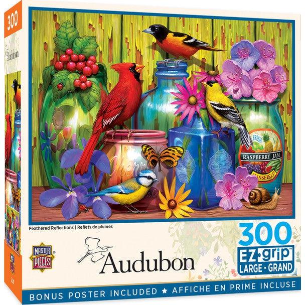 MasterPieces-Audubon - Feathered Reflections - 300 Piece EZGrip Puzzle-32275-Legacy Toys