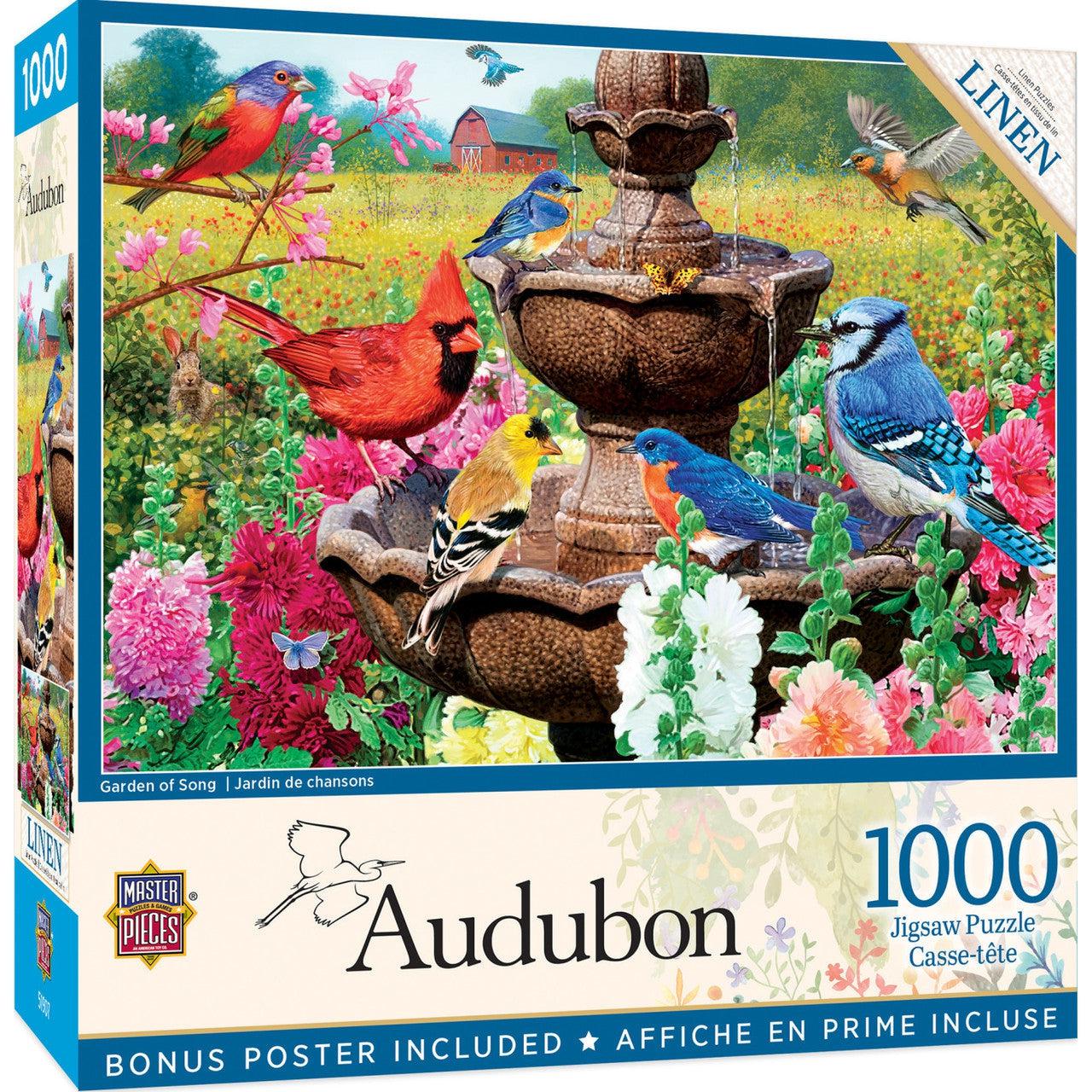 MasterPieces-Audubon - Garden of Song - 1000 Piece Puzzle-72316-Legacy Toys