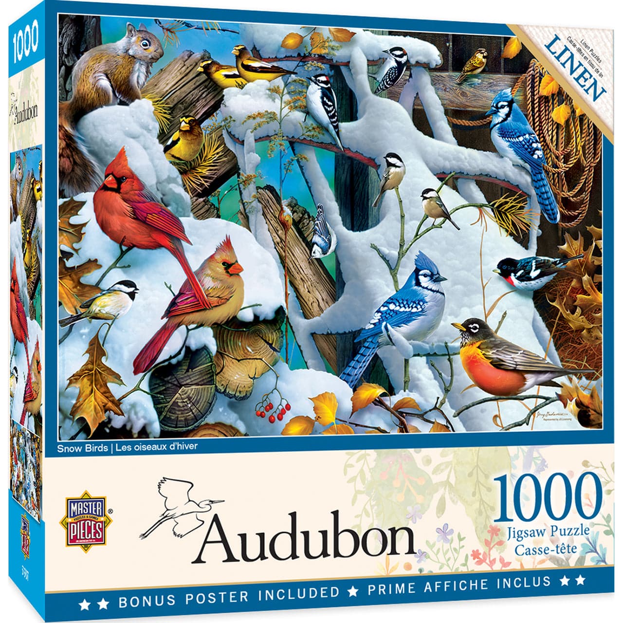 MasterPieces-Audubon - Snow Birds - 1000 Piece Puzzle-72116-Legacy Toys