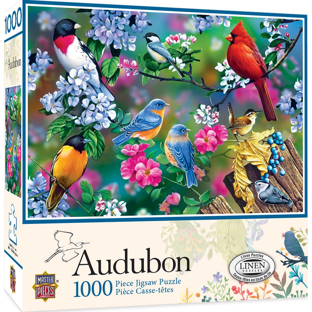 MasterPieces-Audubon - Songbird Collage - 1000 Piece Puzzle-31977-Legacy Toys
