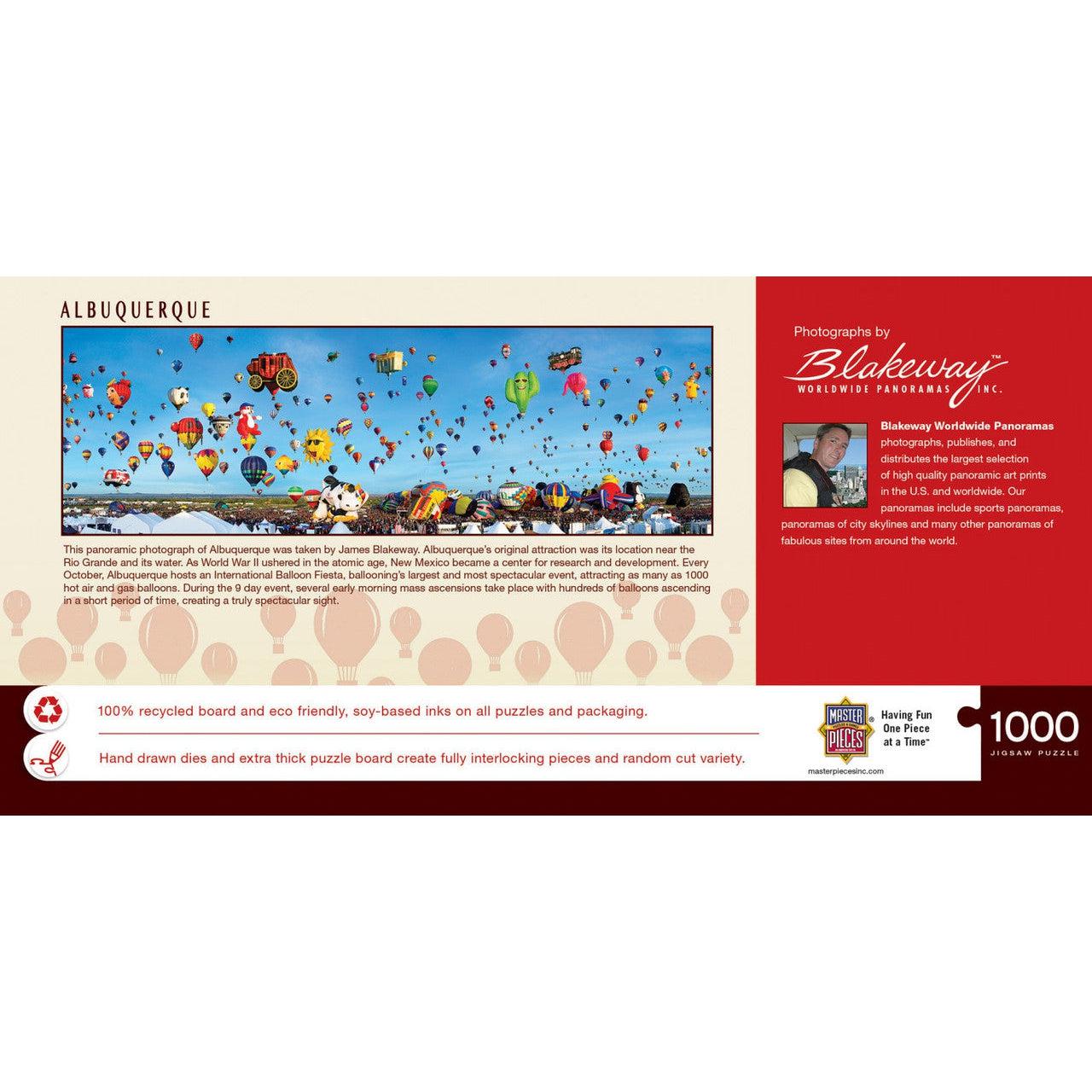 MasterPieces-Blakeway Panoramas - Albuquerque Balloons - 1000 Piece Panoramic Puzzle-71585-Legacy Toys