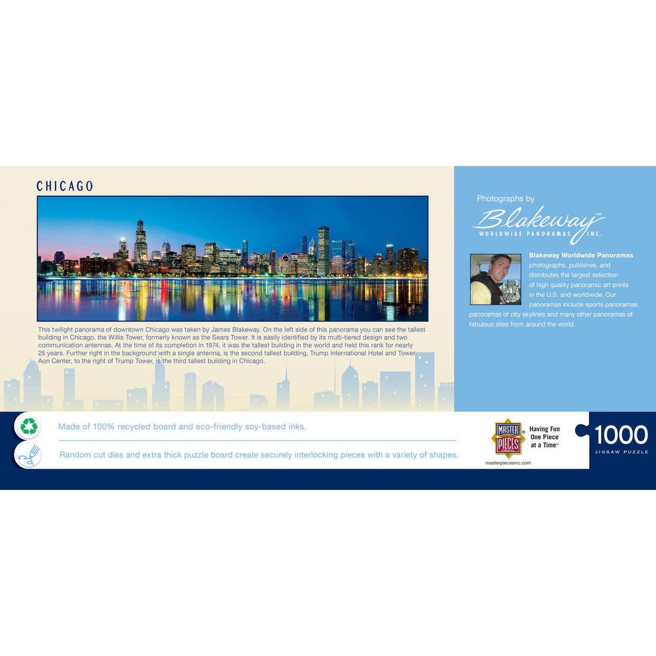 MasterPieces-Blakeway Panoramas - Chicago - 1000 Piece Panoramic Puzzle-71594-Legacy Toys