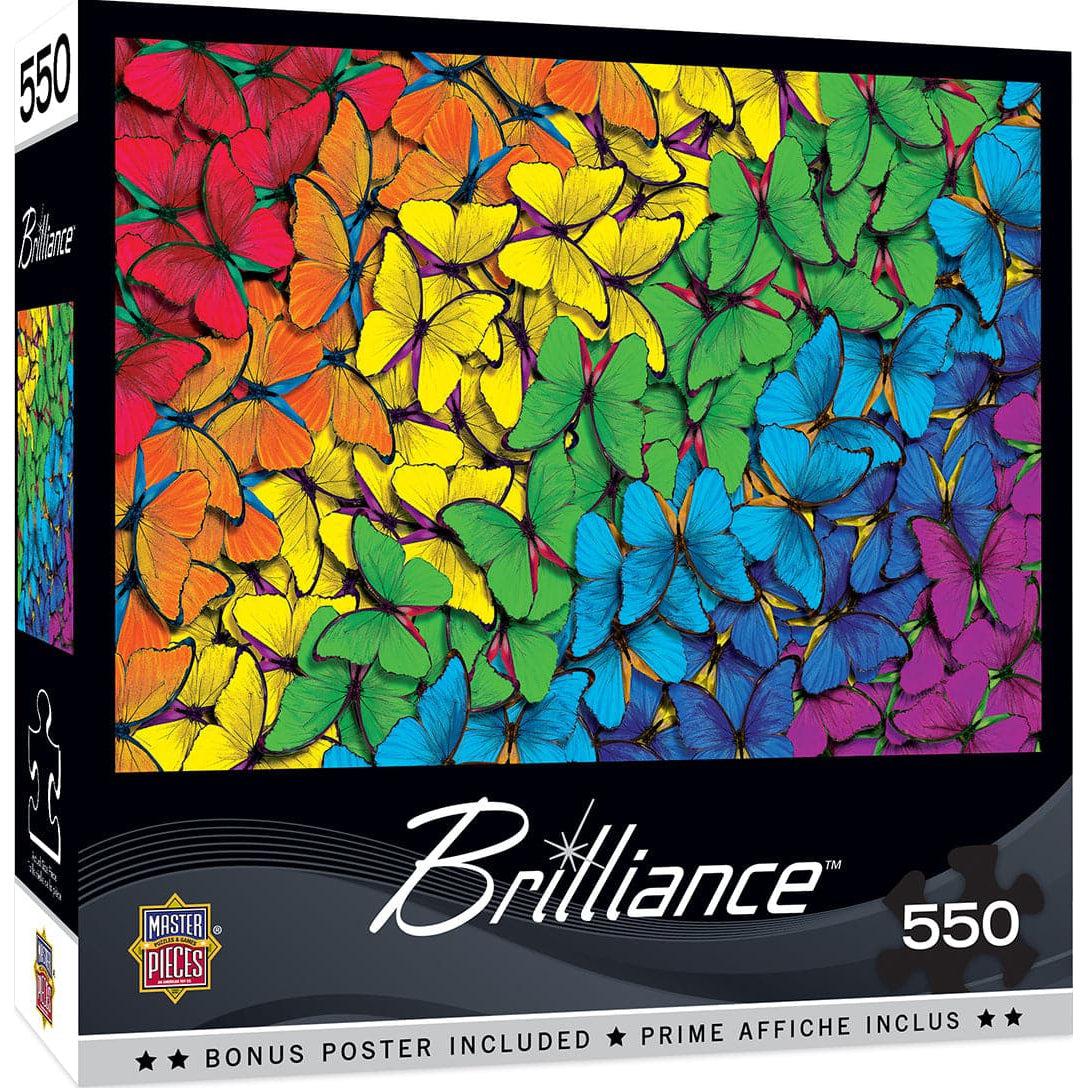 MasterPieces-Brilliance - Fluttering Rainbow - 550 Piece Puzzle-31987-Legacy Toys