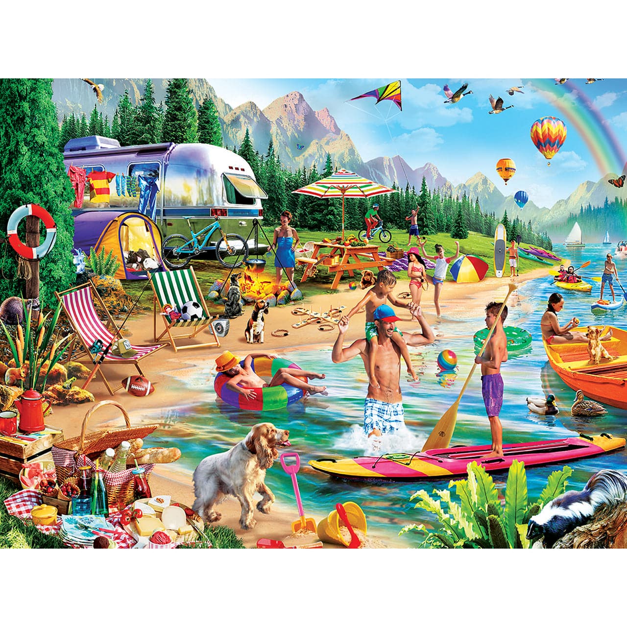 MasterPieces-Campside - Day at the Lake - 300 Piece Puzzle-31999-Legacy Toys