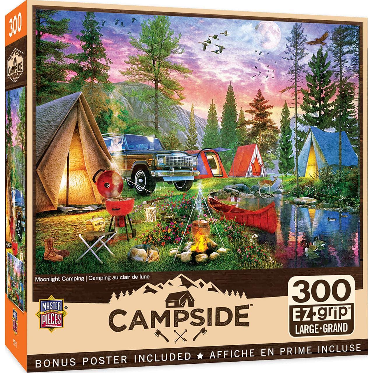 MasterPieces-Campside - Moonlight Camping - 300 Piece EzGrip Puzzle-32222-Legacy Toys