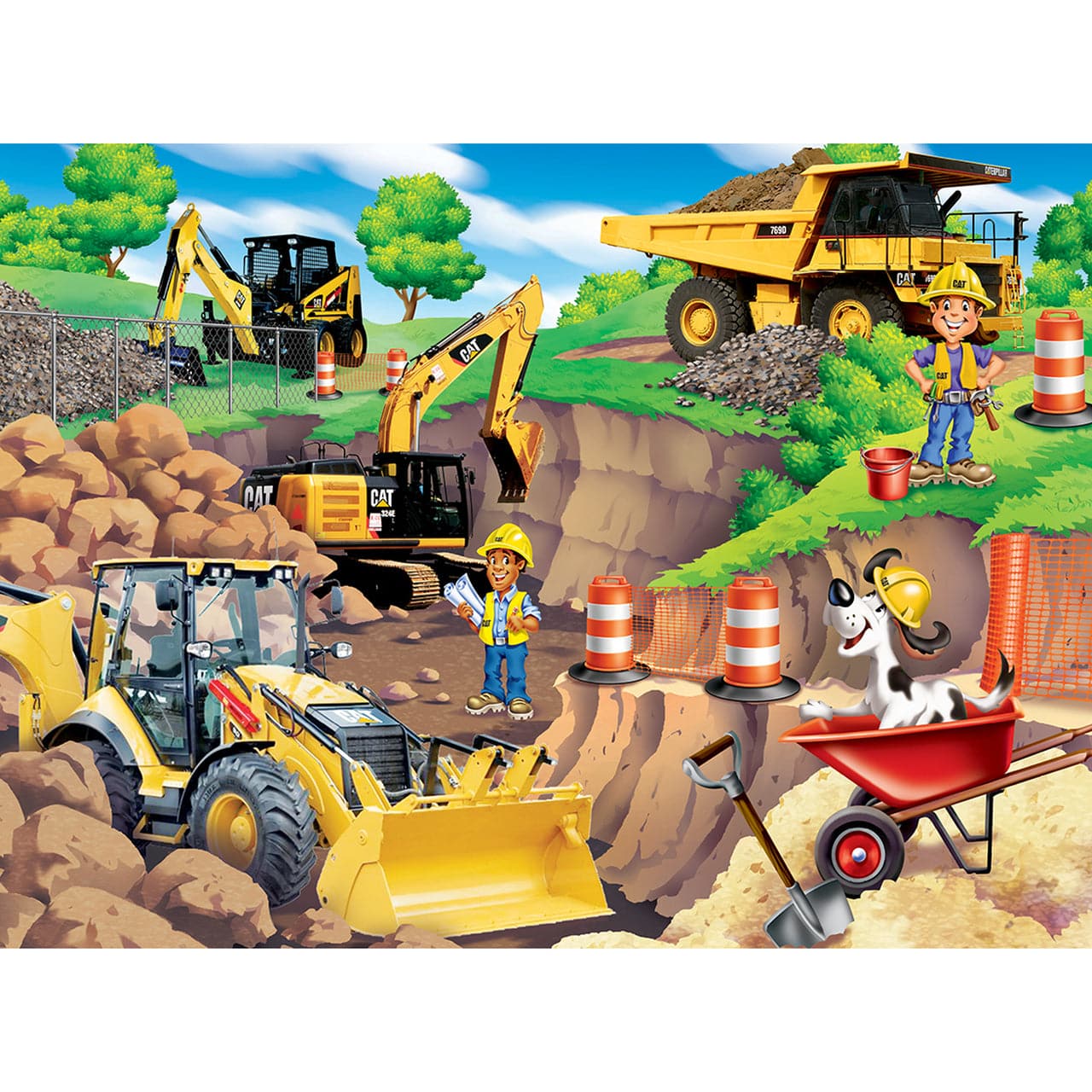 MasterPieces-Caterpillar - Day at the Quarry - 60pc Puzzle-11846-Legacy Toys