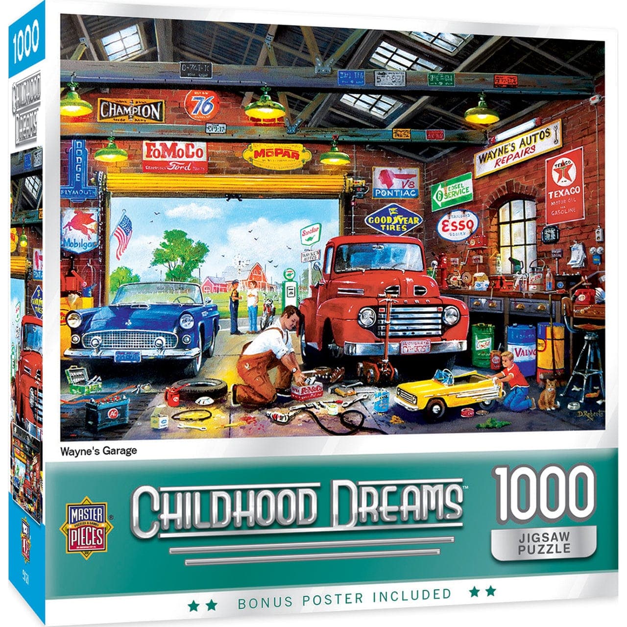 MasterPieces-Childhood Dreams - Wayne's Garage - 1000 Piece Puzzle-72127-Legacy Toys