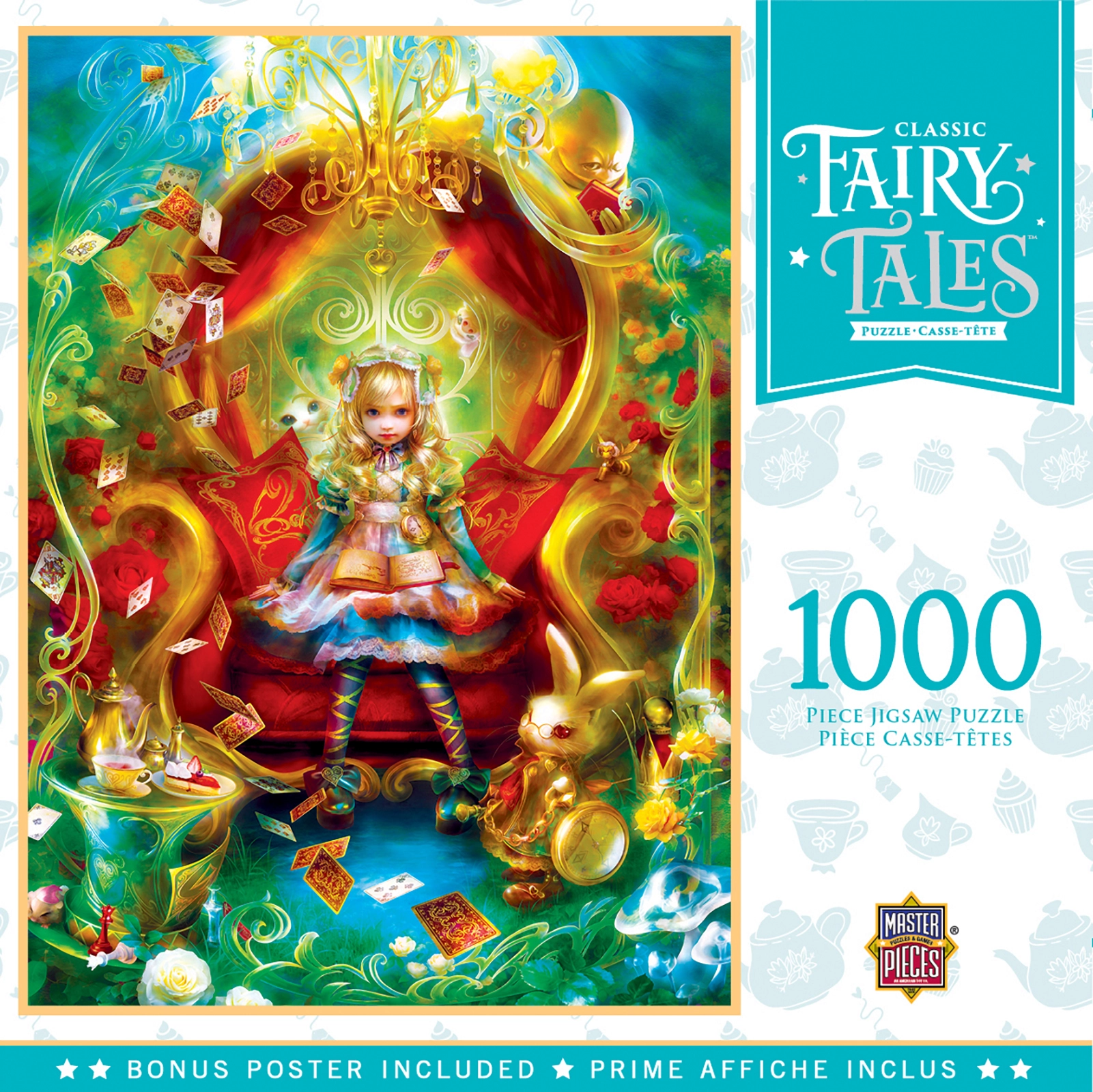 MasterPieces-Classic Fairy Tales - Tea Party Time - 1000 Piece Puzzle-72016-Legacy Toys