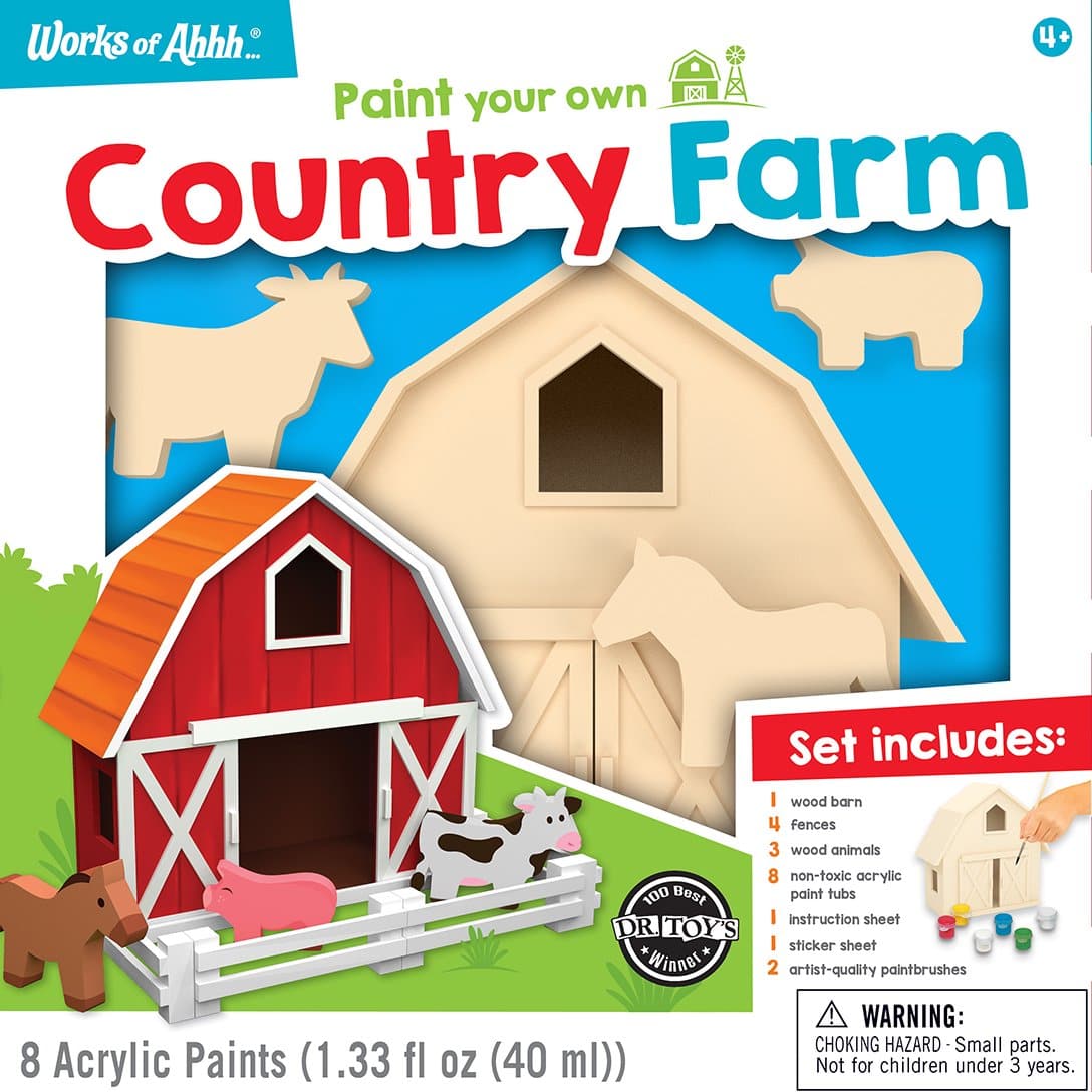 MasterPieces-Classic Wood Paint Kit - Country Farm-21902-Legacy Toys