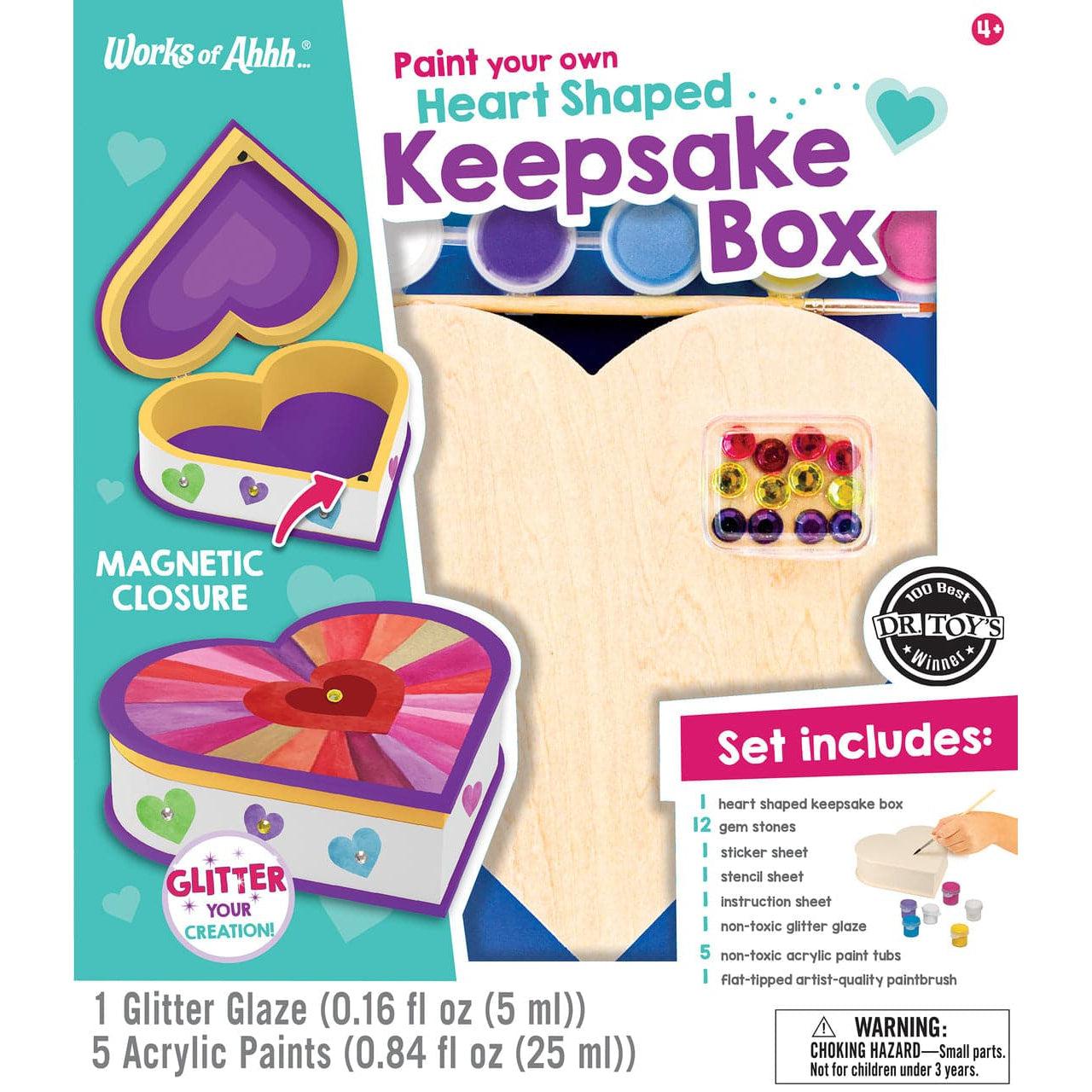 MasterPieces-Classic Wood Paint Kit - Heart-Shaped Keepsake Box-22021-Legacy Toys