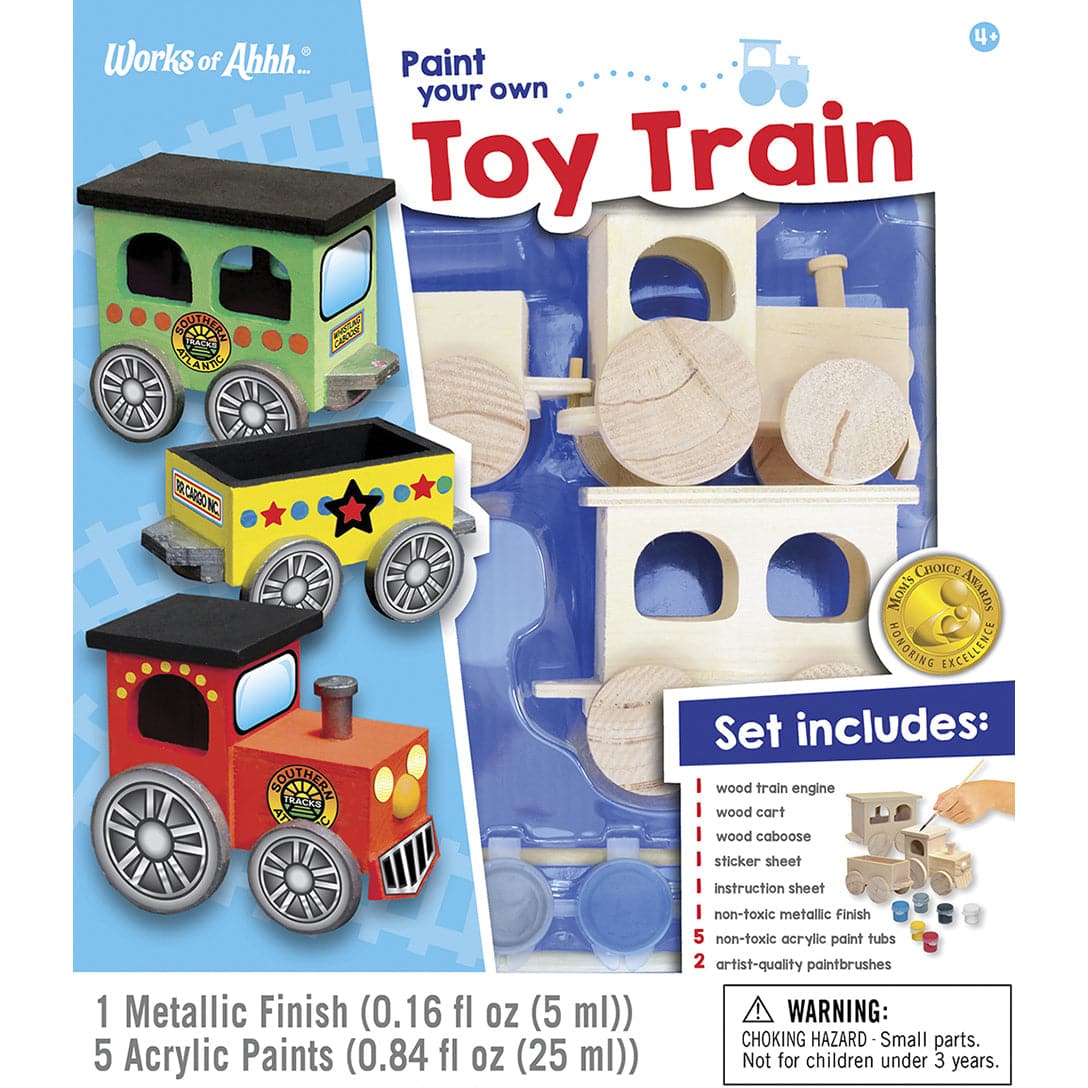 MasterPieces-Classic Wood Paint Kit - Toy Train-21417-Legacy Toys