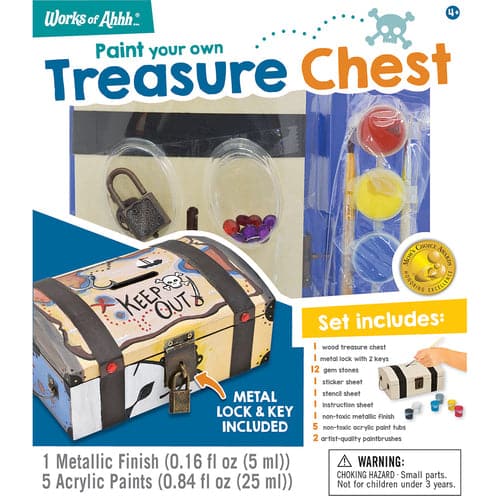 MasterPieces-Classic Wood Paint Kit - Treasure Chest-21412-Legacy Toys