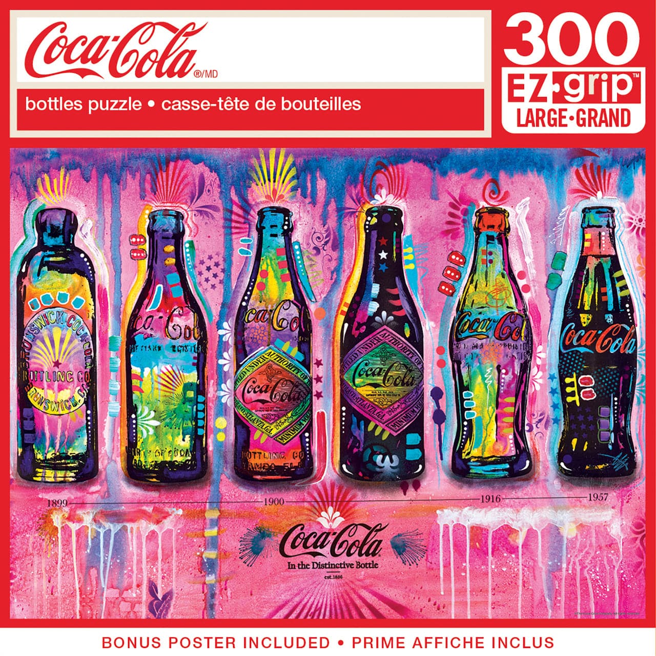 MasterPieces-Coca-Cola - Bottles - 300 Piece EzGrip Puzzle-32179-Legacy Toys