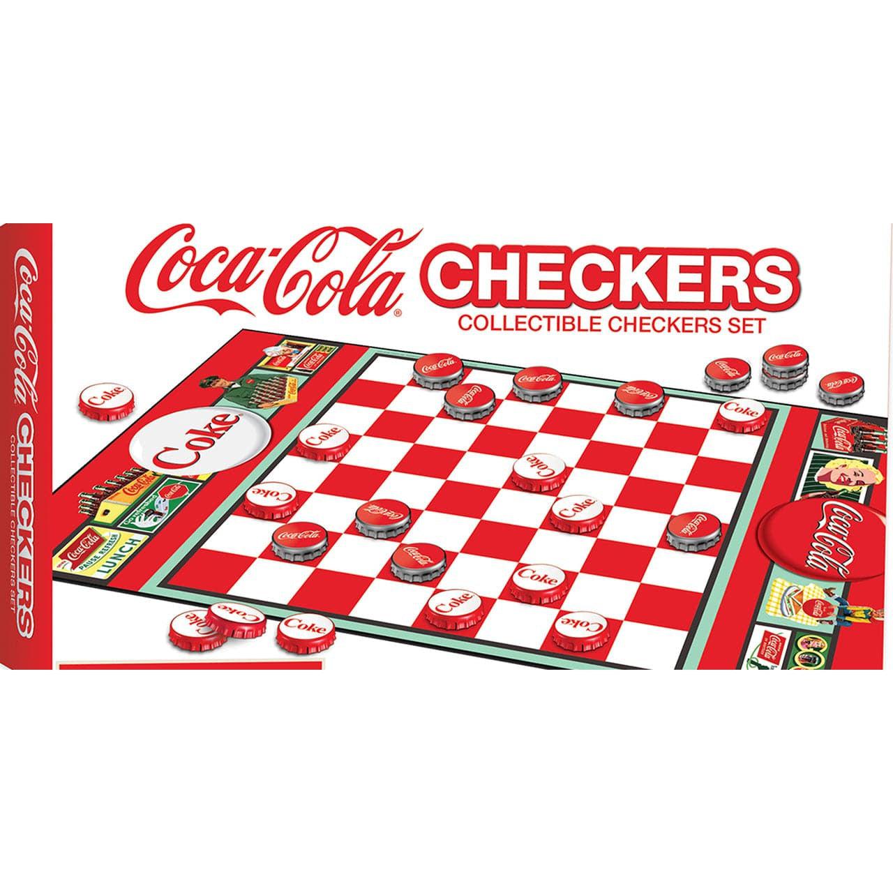 MasterPieces-Coca-Cola Checkers Board Game-42075-Legacy Toys