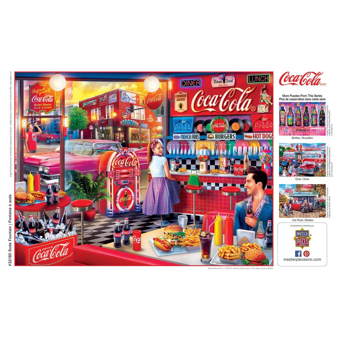 MasterPieces-Coca-Cola - Soda Fountain - 300 Piece EzGrip Puzzle-32180-Legacy Toys