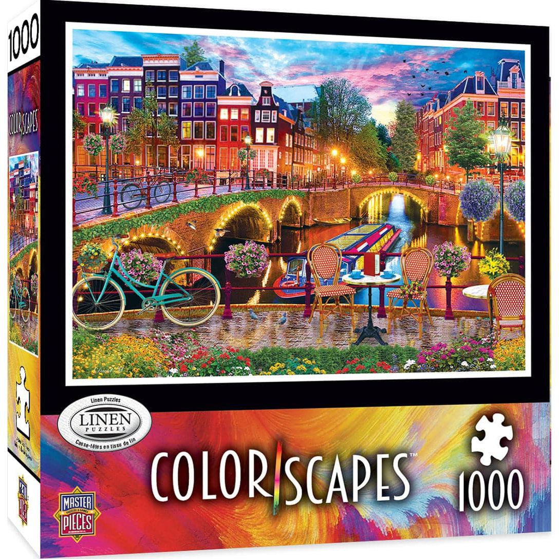 MasterPieces-Colorscapes - Amsterdam Lights - 1000 Piece Puzzle-71926-Legacy Toys