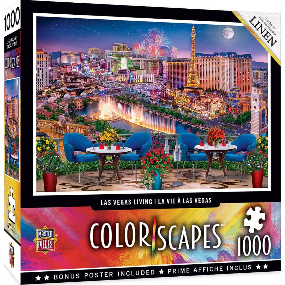 MasterPieces-Colorscapes - Las Vegas Living - 1000 Piece Puzzle-72024-Legacy Toys