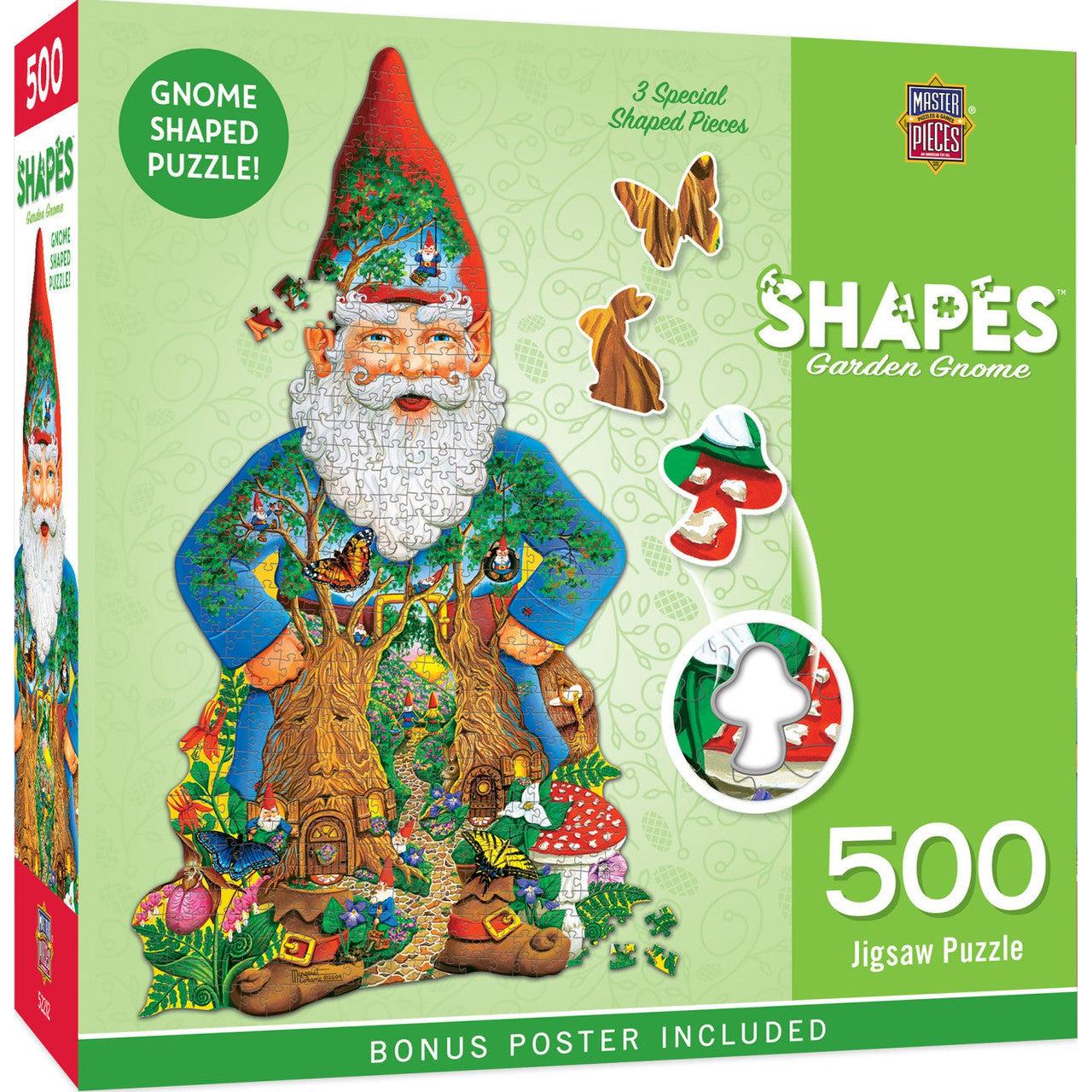 MasterPieces-Contours - Garden Gnome - 500 Piece Shaped Puzzle-32288-Legacy Toys