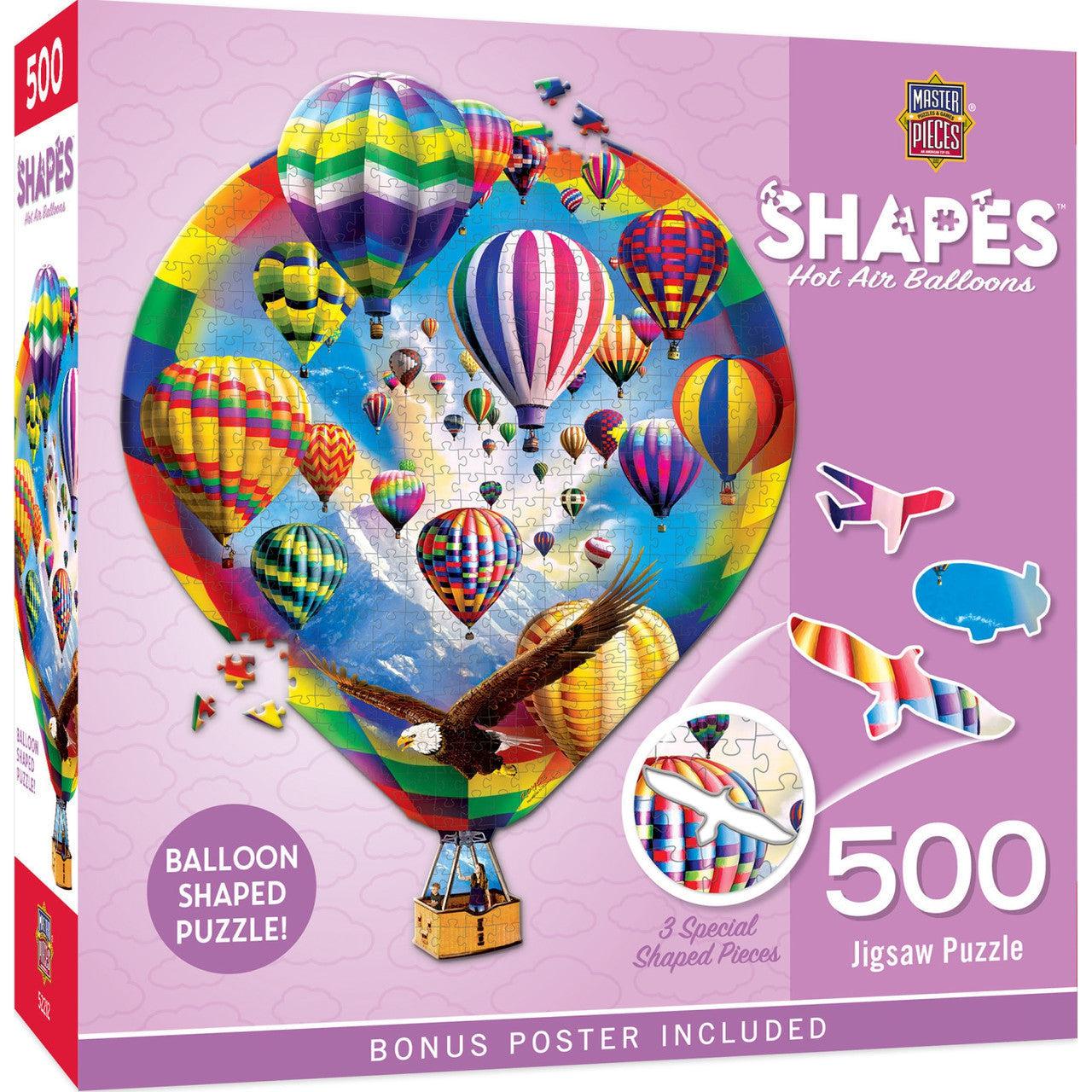 MasterPieces-Contours - Hot Air Balloons - 500 Piece Shaped Puzzle-32289-Legacy Toys