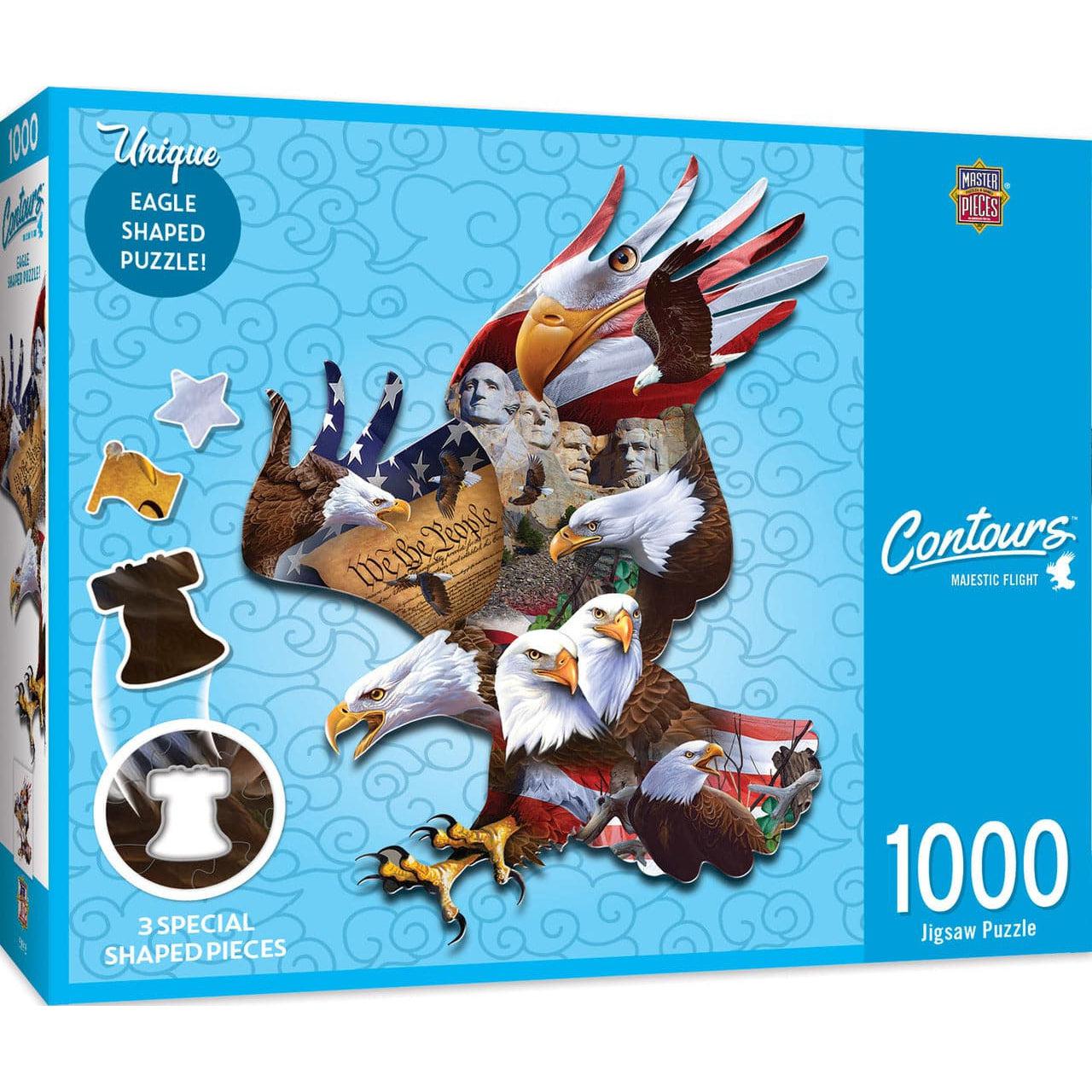 MasterPieces-Contours - Majestic Flight - 1000 Piece Shaped Puzzle-72144-Legacy Toys
