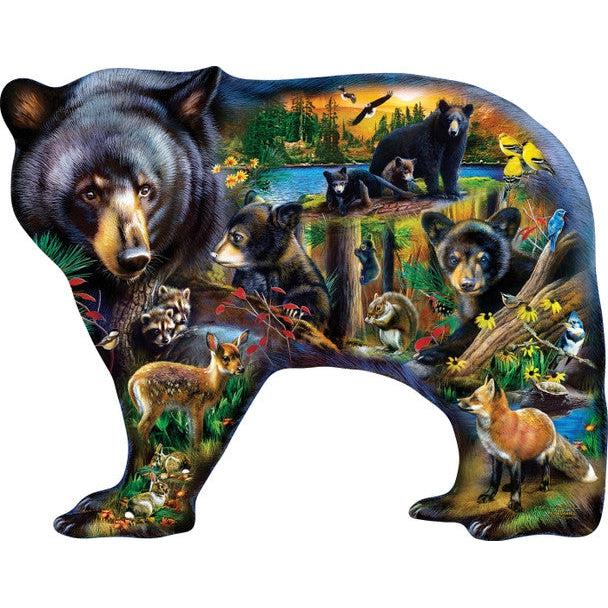 MasterPieces-Contours - Wildlife of the Woods - 1000 Piece Shaped Puzzle-72145-Legacy Toys
