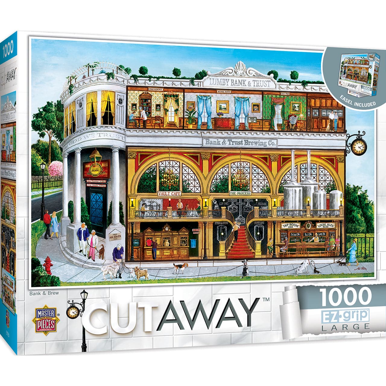 MasterPieces-Cutaways - Bank & Brew - 1000 Piece EZGrip Puzzle-72134-Legacy Toys