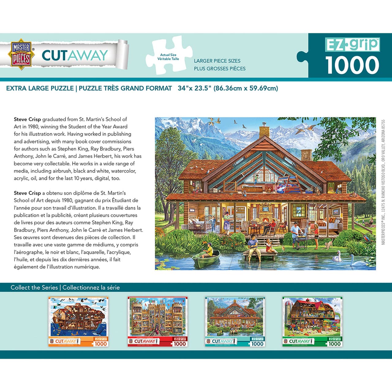 MasterPieces-Cutaways - Camping Lodge - 1000 Piece EZGrip Puzzle-71965-Legacy Toys