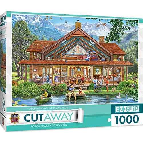 MasterPieces-Cutaways - Camping Lodge - 1000 Piece EZGrip Puzzle-71965-Legacy Toys