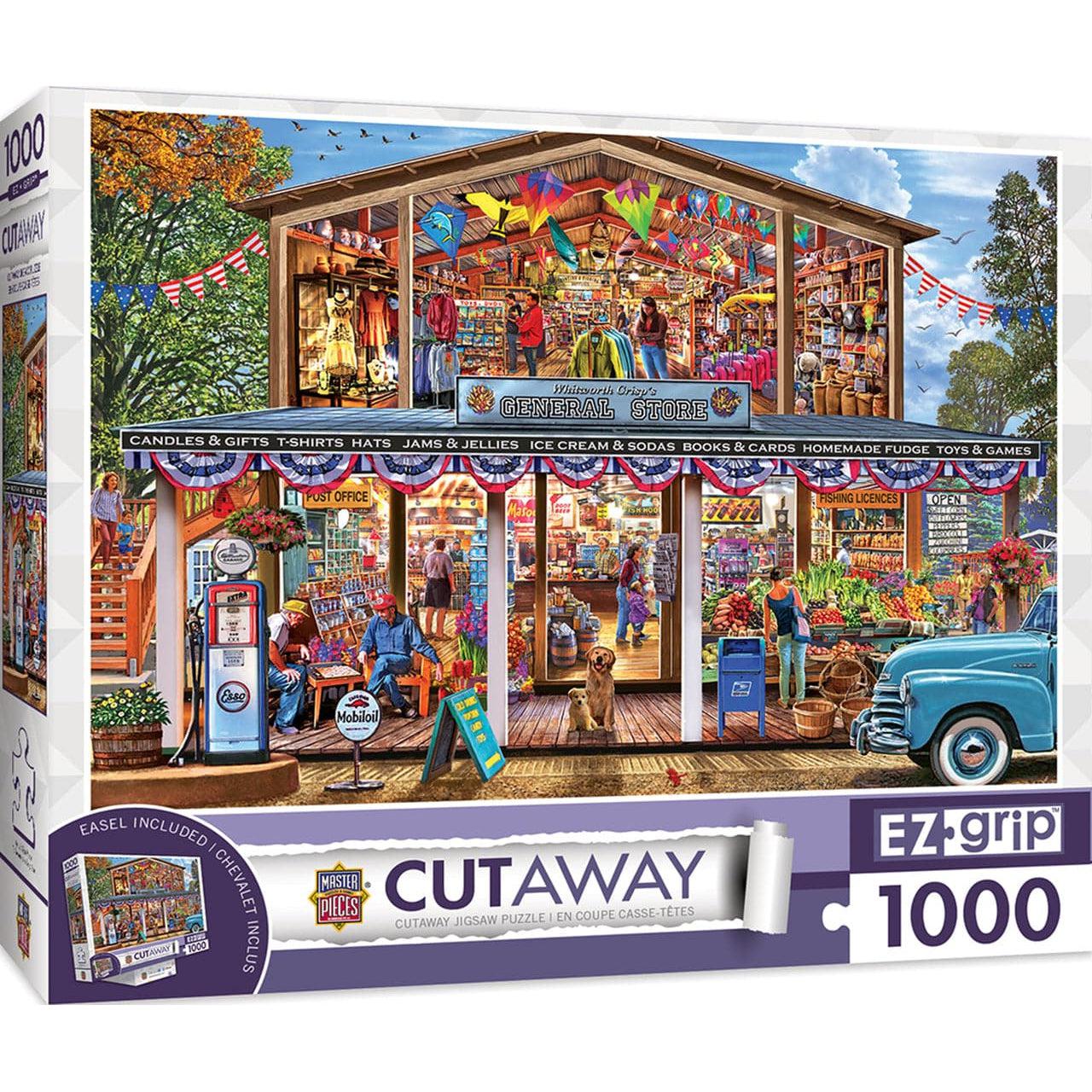 MasterPieces-Cutaways - Hometown Market - 1000 Piece EZGrip Puzzle-72045-Legacy Toys
