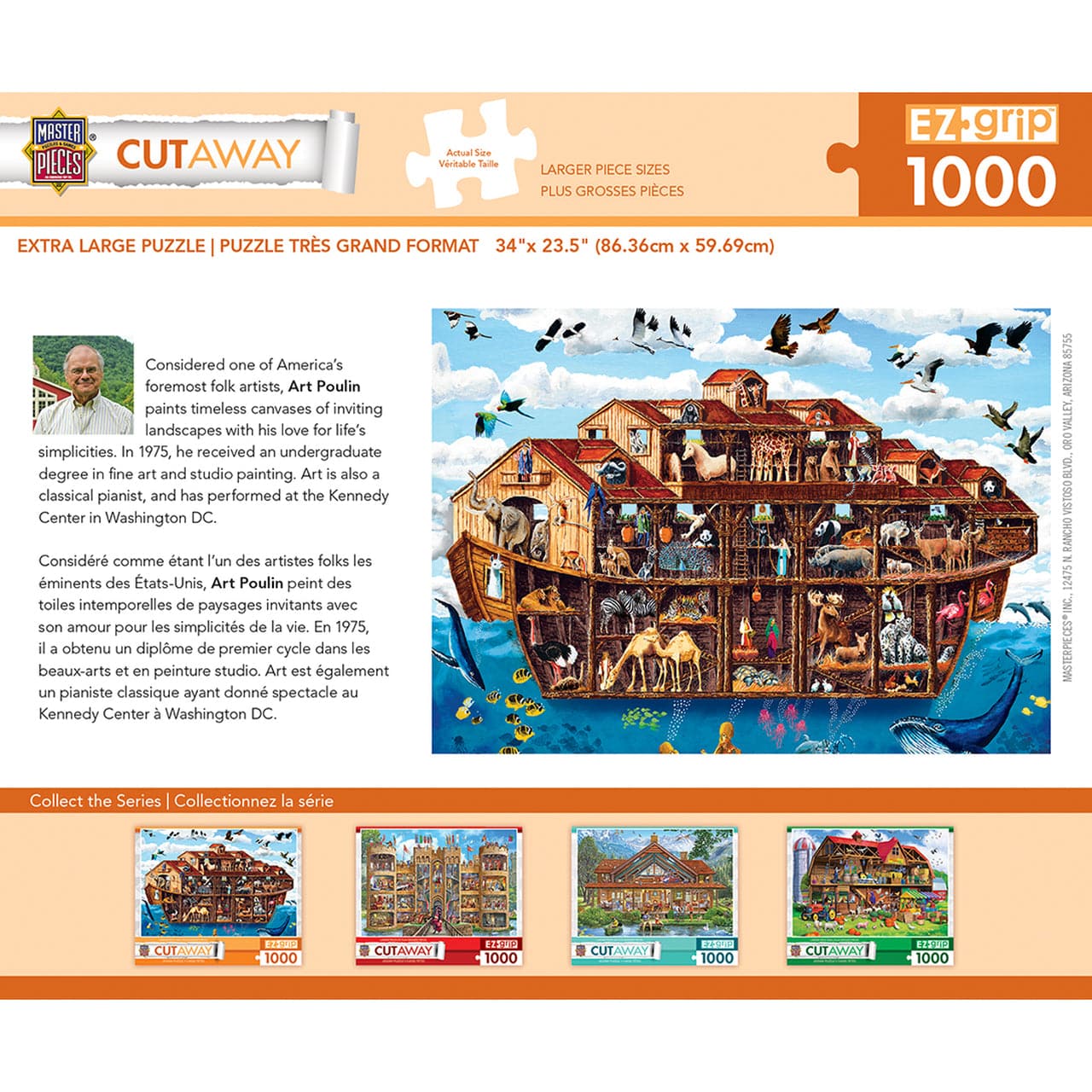 MasterPieces-Cutaways - Noah's Ark - 1000 Piece EZGrip Puzzle-71963-Legacy Toys