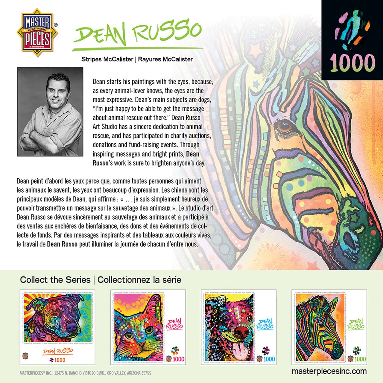 MasterPieces-Dean Russo - Stripes McCalister - 1000 Piece Puzzle-71821-Legacy Toys