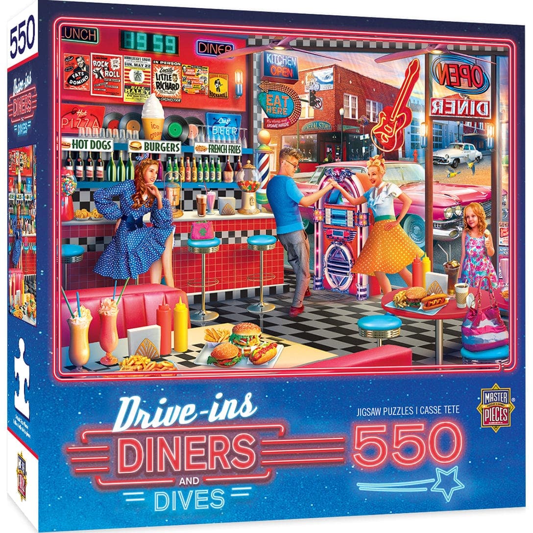 MasterPieces-Drive-Ins, Diners, and Dives - Good Times Diner - 550 Piece Puzzle-31930-Legacy Toys