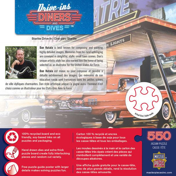MasterPieces-Drive-Ins, Diners, and Dives - Starlite Drive-In - 550 Piece Puzzle-31929-Legacy Toys