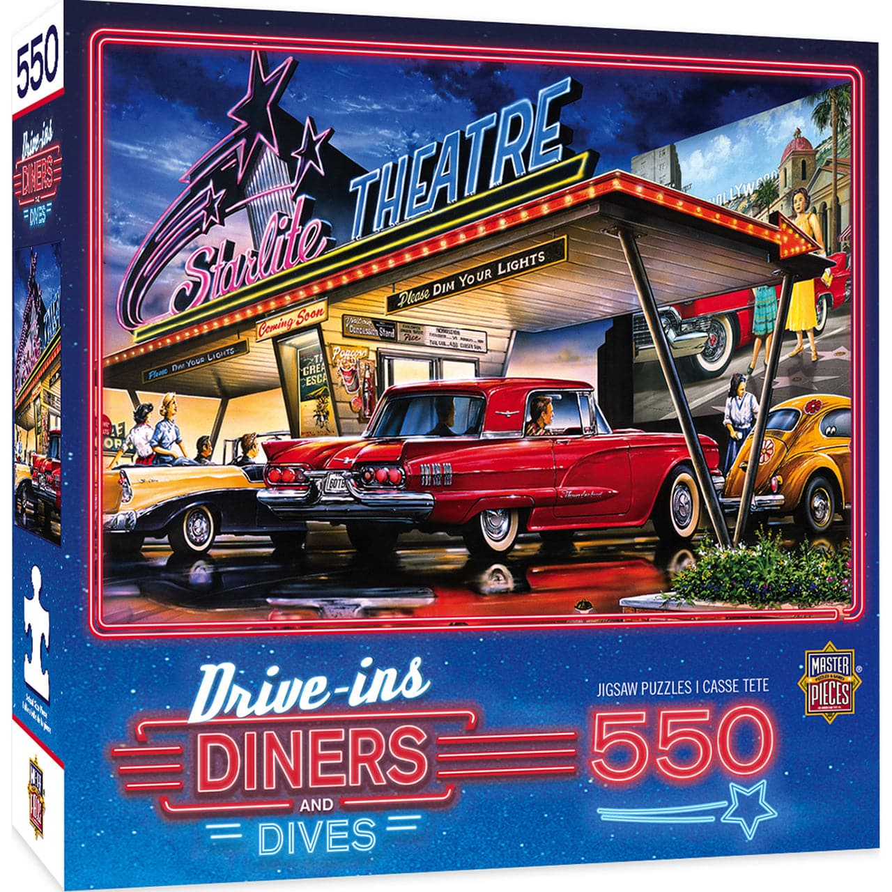 MasterPieces-Drive-Ins, Diners, and Dives - Starlite Drive-In - 550 Piece Puzzle-31929-Legacy Toys