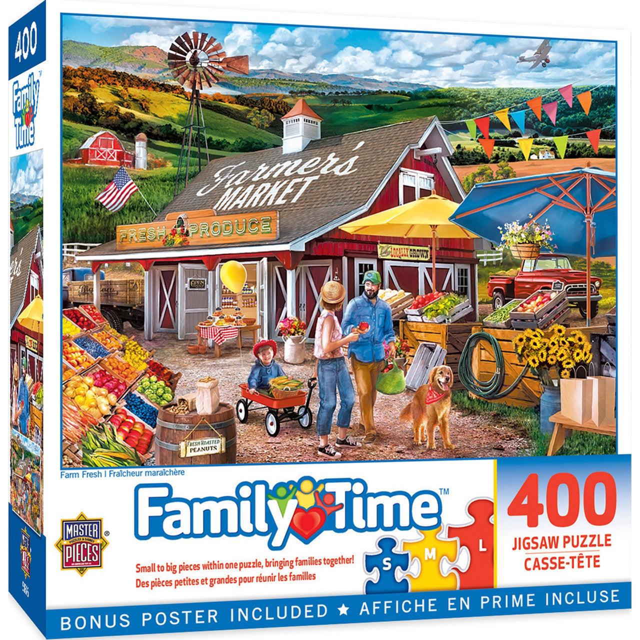 MasterPieces-Family Time - Farm Fresh - 400 Piece Puzzle-32372-Legacy Toys