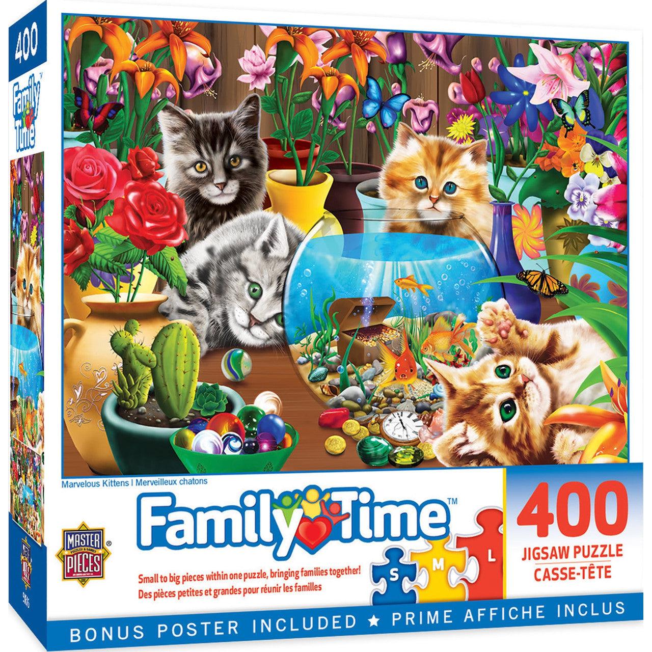 MasterPieces-Family Time - Marvelous Kittens - 400 Piece Puzzle-32029-Legacy Toys