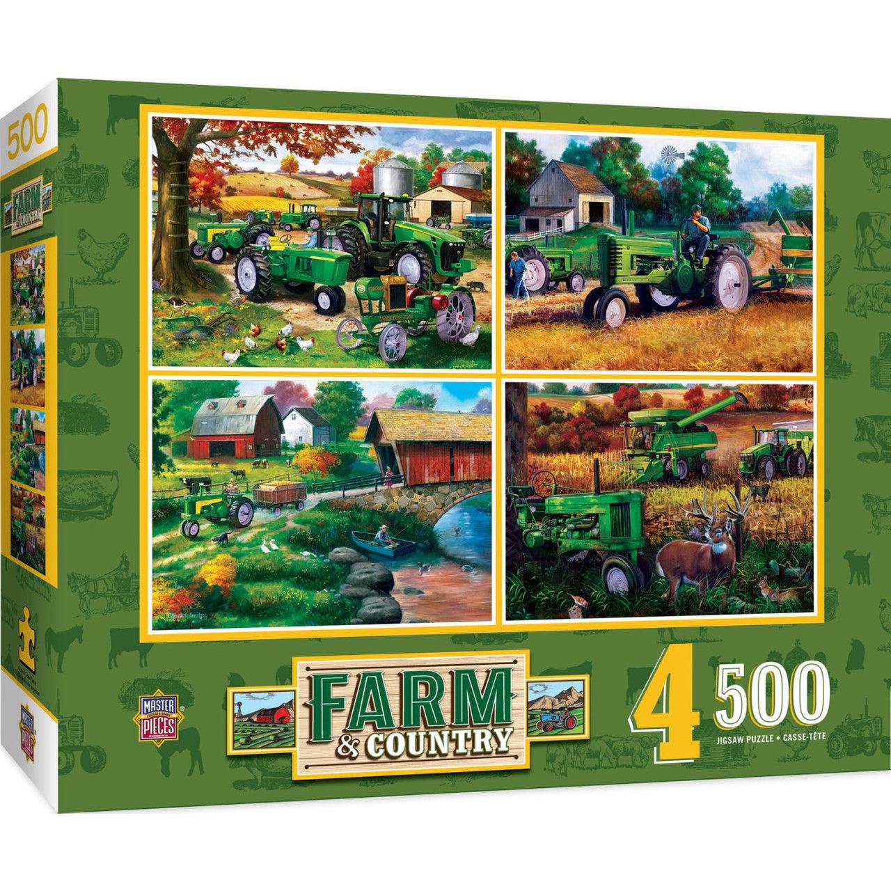 MasterPieces-Farm & Country - 4-Pack - 500 Piece Puzzles-31905-Legacy Toys