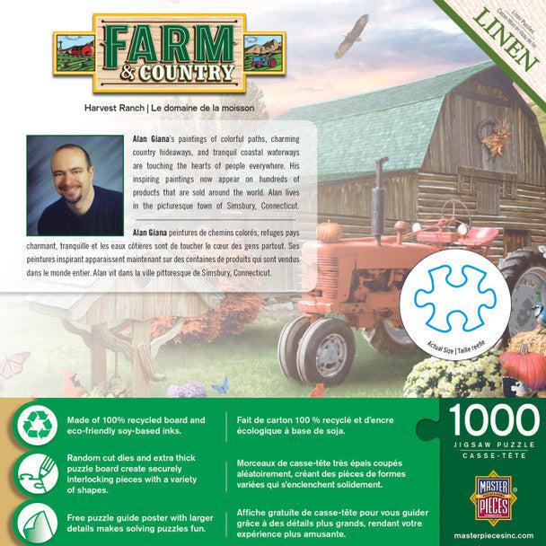 MasterPieces-Farm & Country - Harvest Ranch - 1000 Piece Puzzle-72020-Legacy Toys