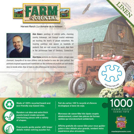 MasterPieces-Farm & Country - Harvest Ranch - 1000 Piece Puzzle-72020-Legacy Toys