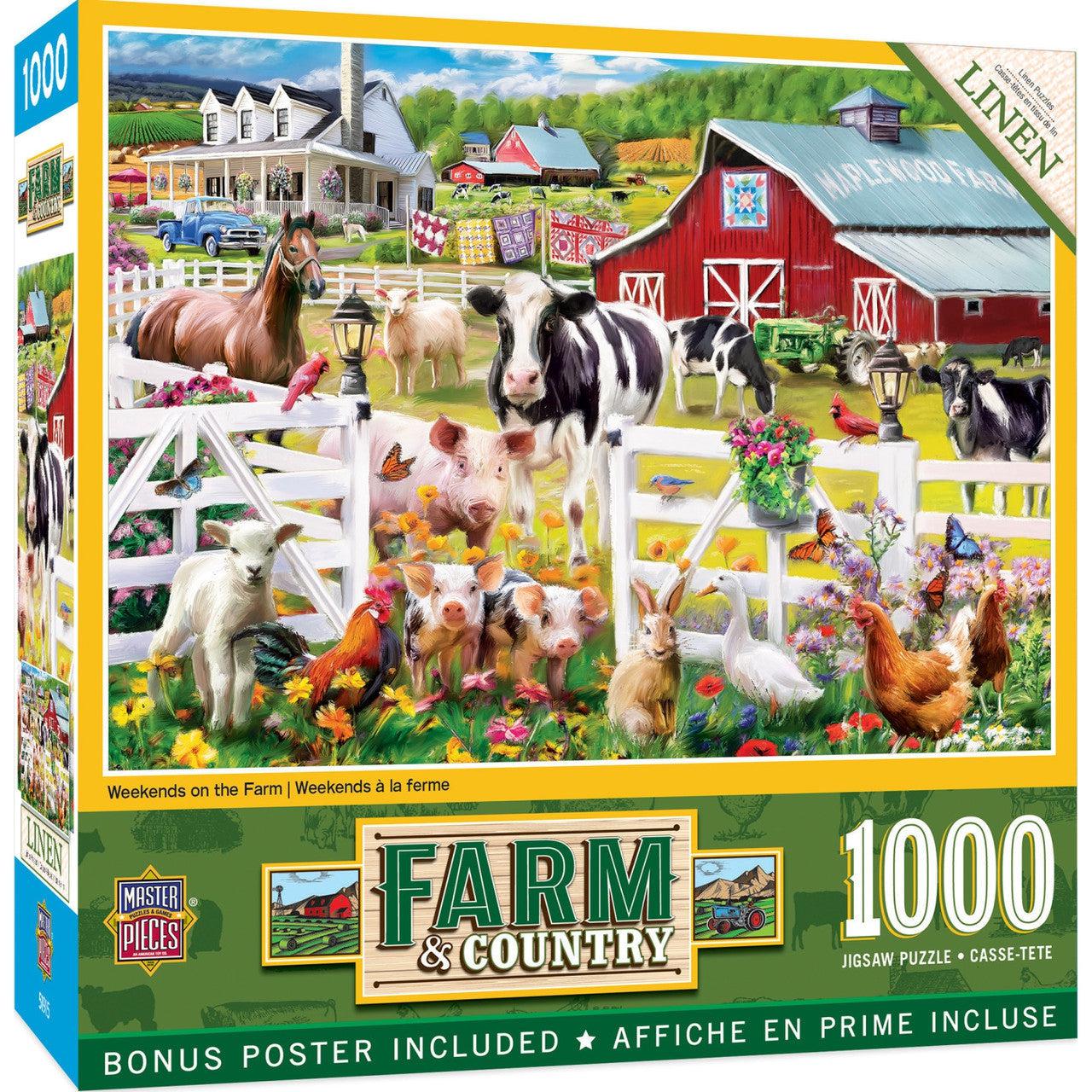 MasterPieces-Farm & Country - Weekends on the Farm - 1000 Piece Puzzle-72336-Legacy Toys