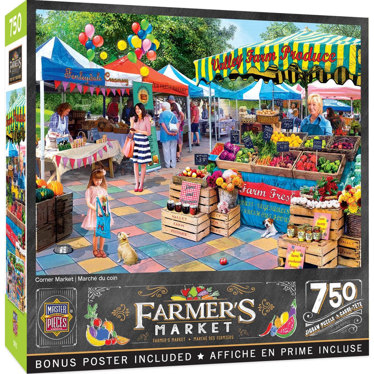 MasterPieces-Farmer's Market - Corner Market - 750 Piece Puzzle-32321-Legacy Toys