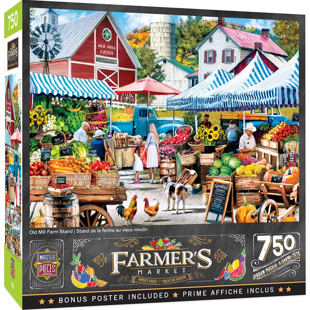 MasterPieces-Farmer's Market - Old Mill Farm Stand - 750 Piece Puzzle-32169-Legacy Toys