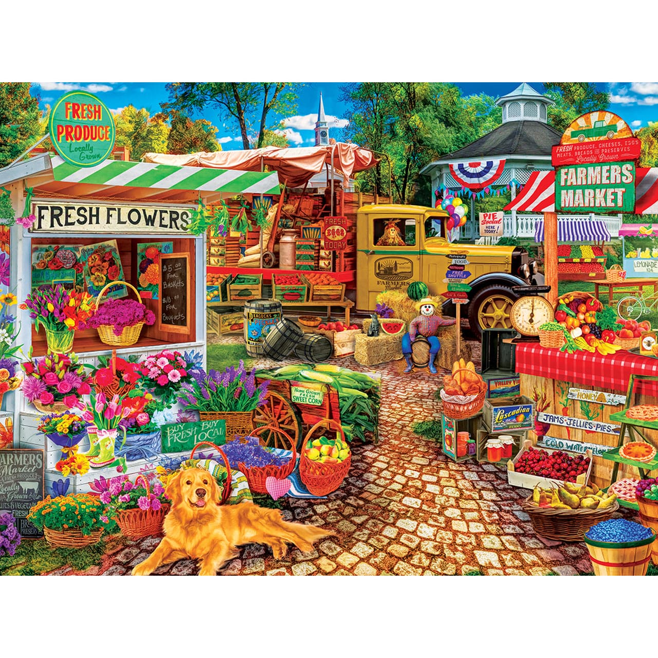 MasterPieces-Farmer's Market - Sale on the Square - 750 Piece Puzzle-31996-Legacy Toys