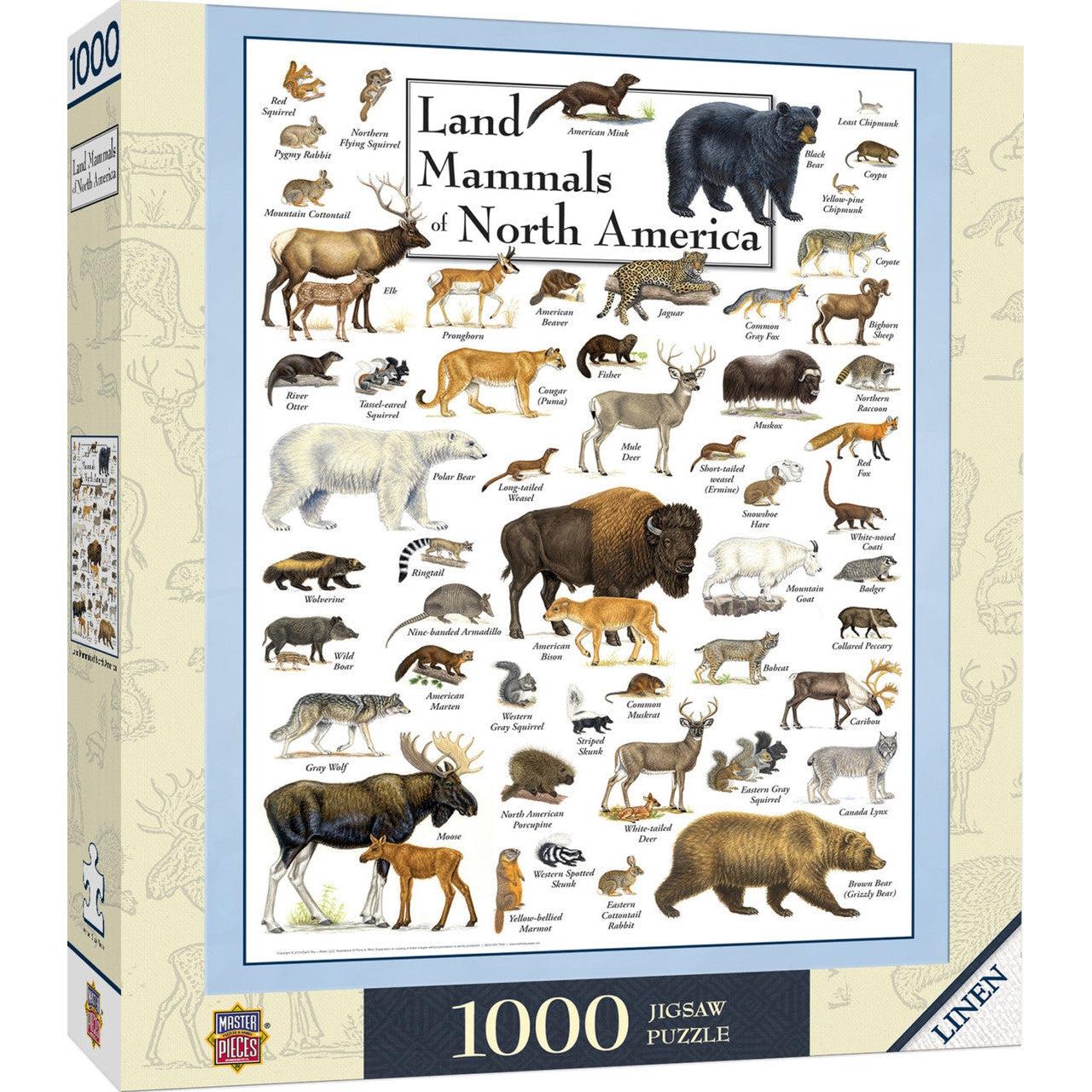 MasterPieces-Field Guide - Land Mammals of North America - 1000 Piece Puzzle-71973-Legacy Toys