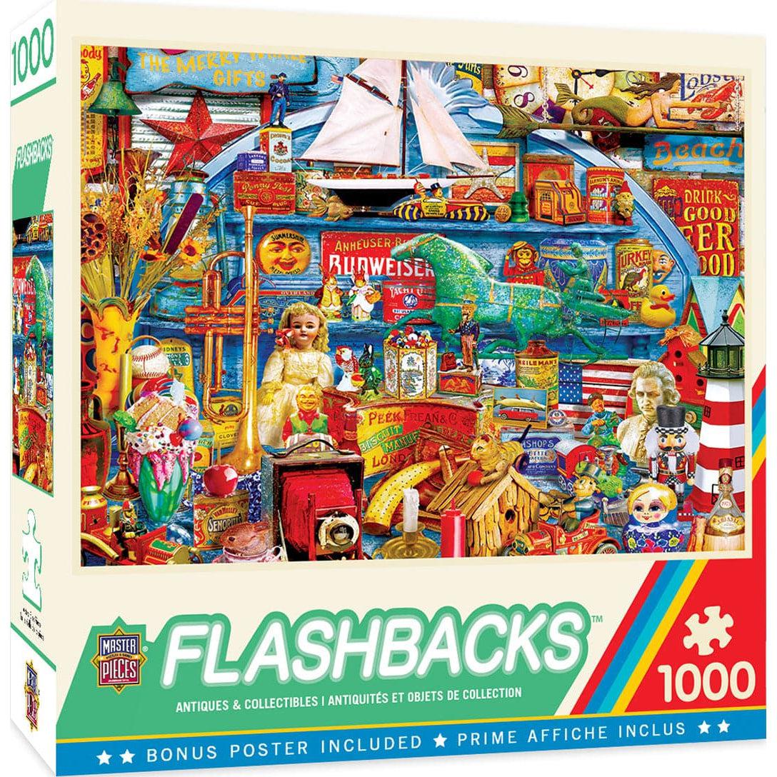 MasterPieces-Flashbacks - Antiques & Collectibles - 1000 Piece EZGrip Puzzle-72037-Legacy Toys