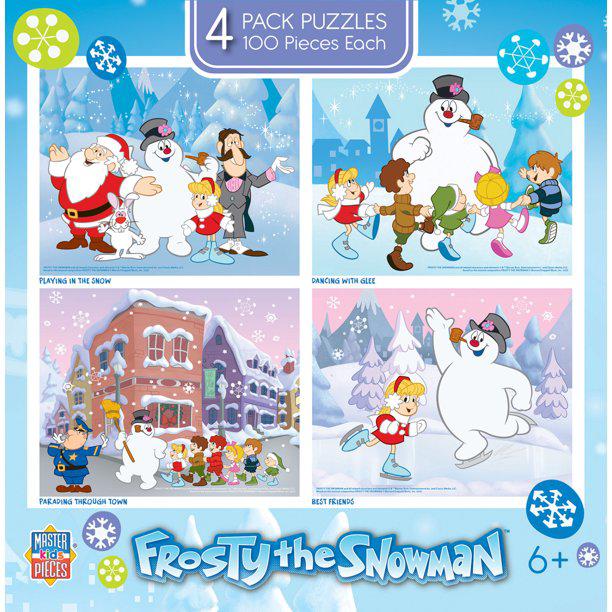 MasterPieces-Frosty the Snowman - 4-Pack - 100 Piece Puzzles-12325-Legacy Toys