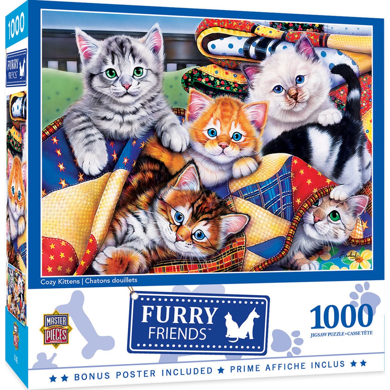 MasterPieces-Furry Friends - Cozy Kittens - 1000 Piece Puzzle-72181-Legacy Toys