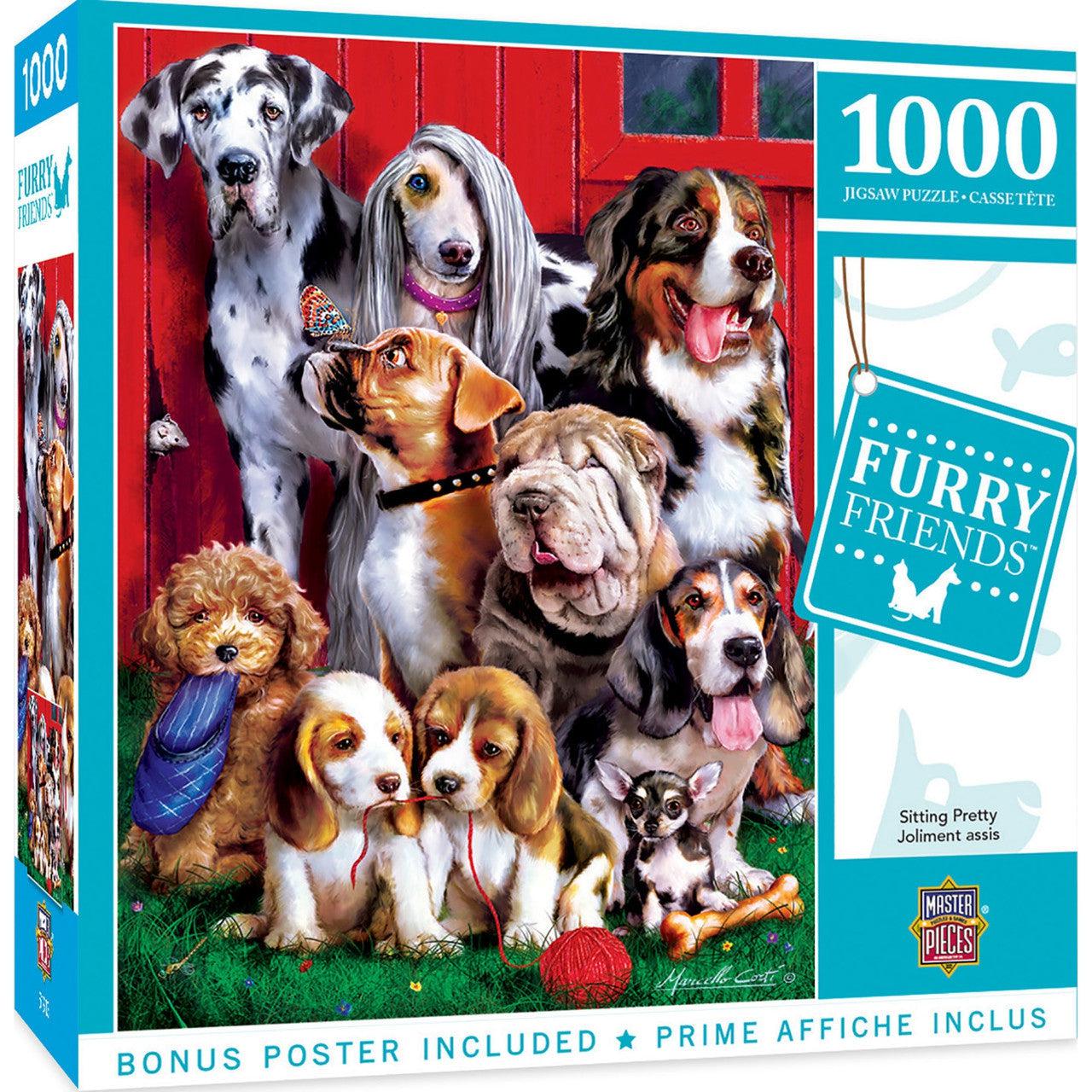 MasterPieces-Furry Friends - Sitting Pretty - 1000 Piece Puzzle-71906-Legacy Toys