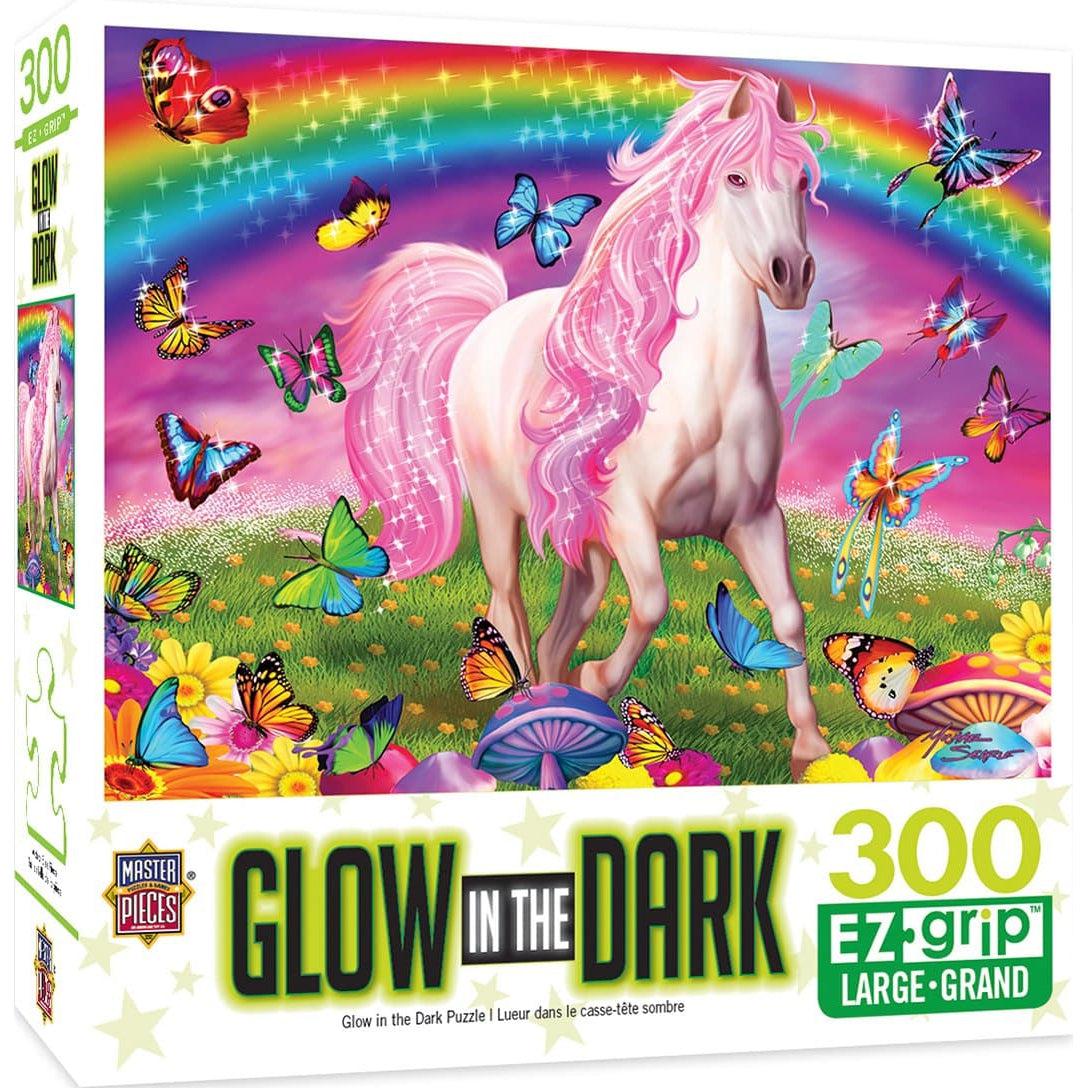 MasterPieces-Glow in the Dark - Rainbow World - 300 Piece Puzzle-32003-Legacy Toys
