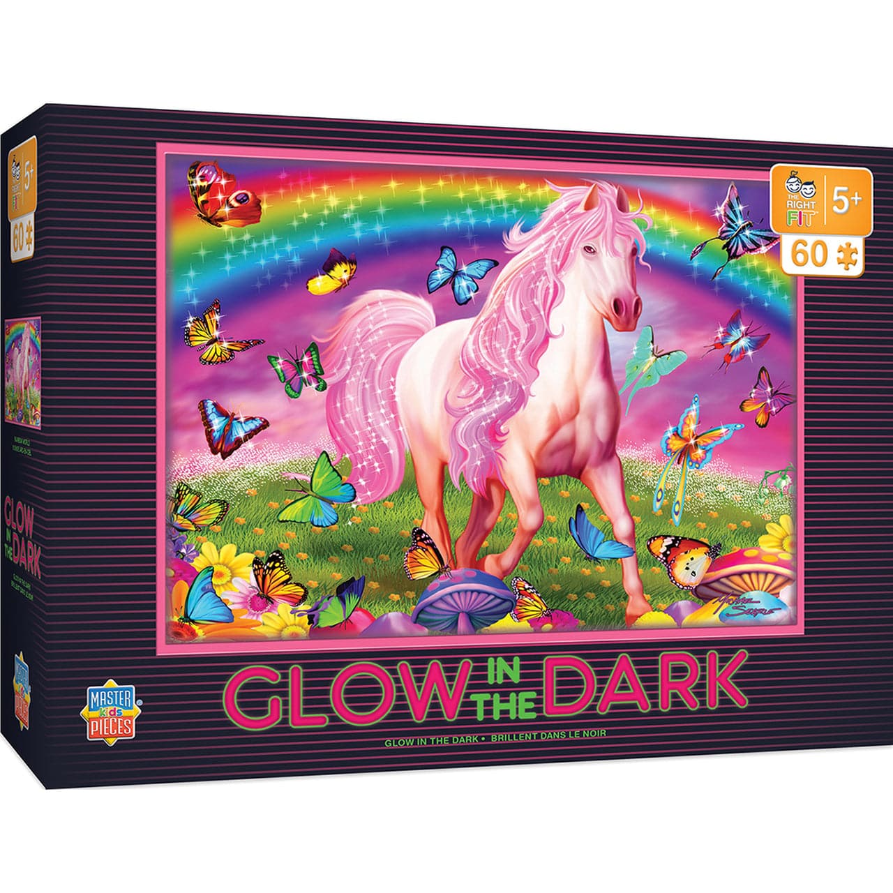 MasterPieces-Glow in the Dark - Rainbow World - 60pc Puzzle-11818-Legacy Toys